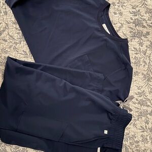 Resurge Navy Scrub Set- Crystal Wide Leg pant (2X) & Citrine top (3X)